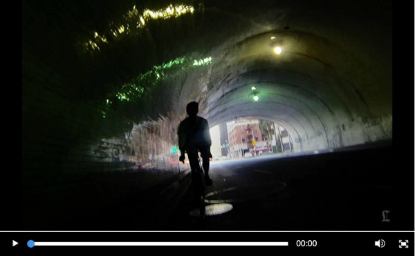Cyclists in 2nd Street Tunnel