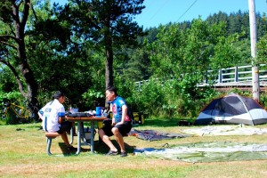 Our campsite in Pacific City, Oregon