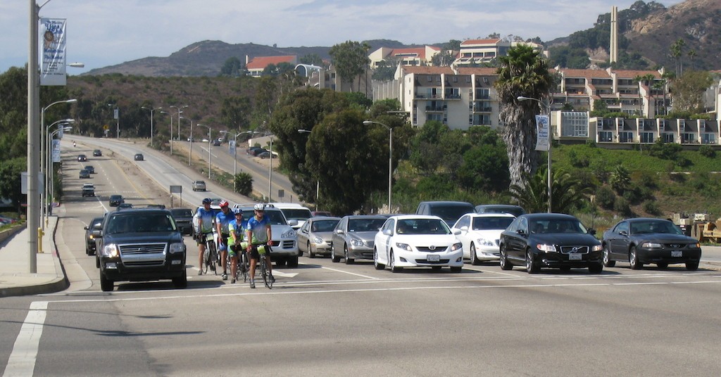 CCC Riders in Traffic near Pepperdine 2010