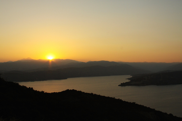 Sunset over Castaic Lake